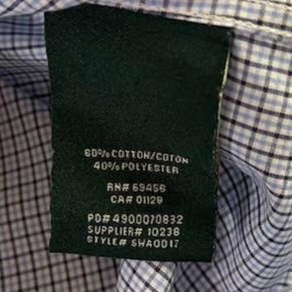 Lauren Ralph Lauren Youth Boys Size 12 Long Sleeve Button Down Blue Plaid Preppy - Picture 6 of 7
